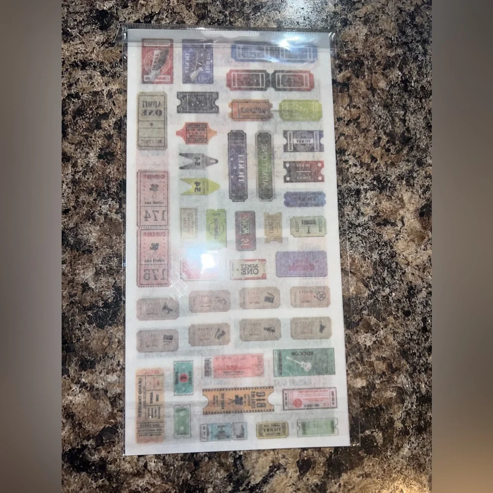 $1 TICKET STICKER SHEETS. NEW. $1 WITH ANY $10 ORDER OR MORE